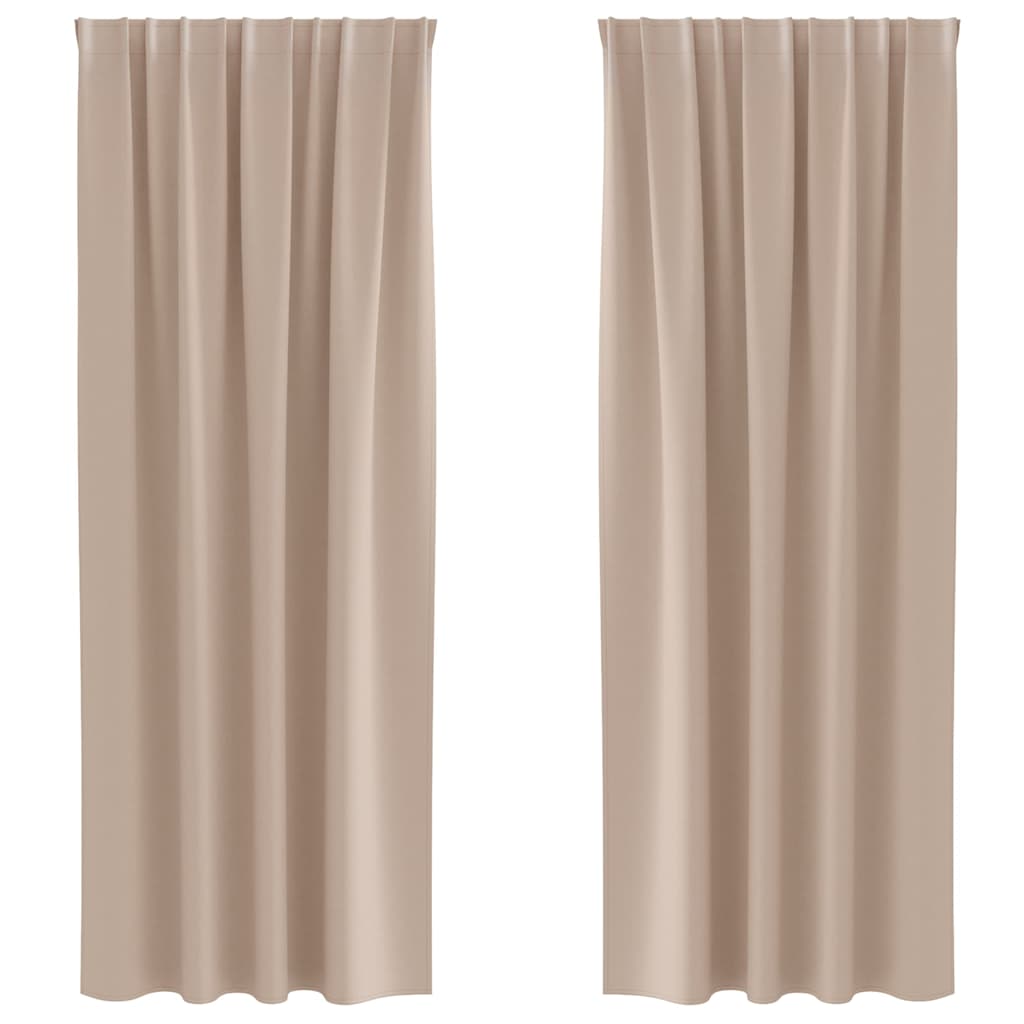 vidaXL Blackout Curtains with Rings 2 pcs Taupe 225 x 140 cm Polyester