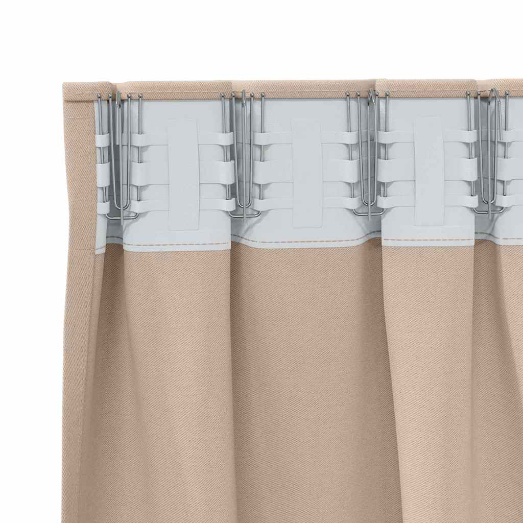 vidaXL Blackout Curtains with Rings 2 pcs Taupe 260 x 140 cm Polyester