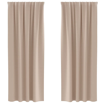 vidaXL Blackout Curtains with Rings 2 pcs Taupe 260 x 140 cm Polyester