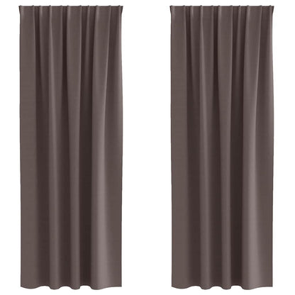 vidaXL Blackout Curtains with Rings 2 pcs Dark Brown 225 x 140 cm