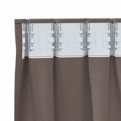 vidaXL Blackout Curtains with Rings 2 pcs Dark Brown 245 x 140 cm