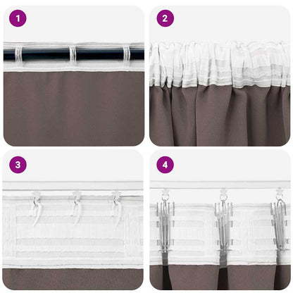 vidaXL Blackout Curtains with Rings 2 pcs Dark Brown 245 x 140 cm