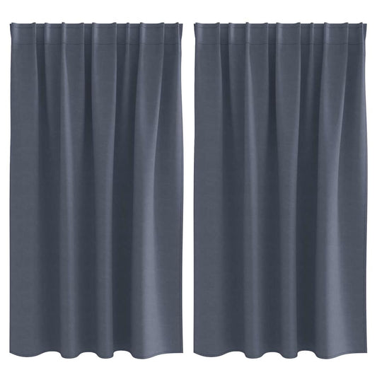 vidaXL Blackout Curtains with Rings 2 pcs Anthracite 140 x 140 cm