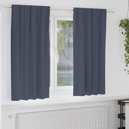 vidaXL Blackout Curtains with Rings 2 pcs Anthracite 175 x 140 cm