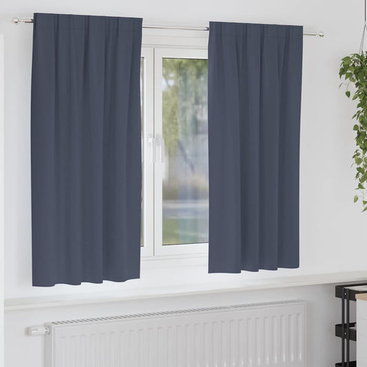vidaXL Blackout Curtains with Rings 2 pcs Anthracite 175 x 140 cm