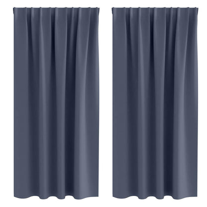 vidaXL Blackout Curtains with Rings 2 pcs Anthracite 175 x 140 cm
