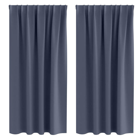 vidaXL Blackout Curtains with Rings 2 pcs Anthracite 175 x 140 cm