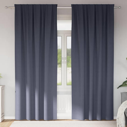 vidaXL Blackout Curtains with Rings 2 pcs Anthracite 245 x 140 cm