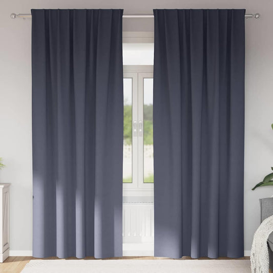 vidaXL Blackout Curtains with Rings 2 pcs Anthracite 245 x 140 cm