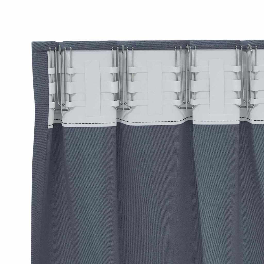 vidaXL Blackout Curtains with Rings 2 pcs Anthracite 260 x 140 cm