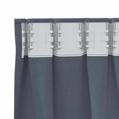 vidaXL Blackout Curtains with Rings 2 pcs Anthracite 260 x 140 cm