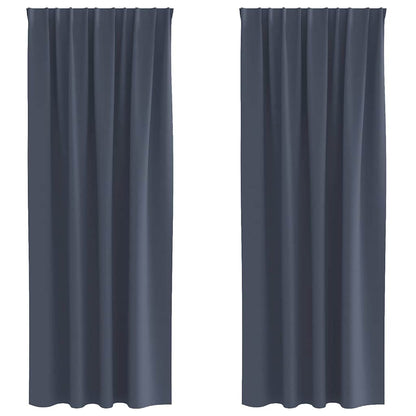 vidaXL Blackout Curtains with Rings 2 pcs Anthracite 260 x 140 cm