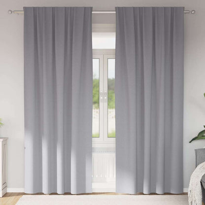 vidaXL Blackout Curtains with Rings 2 pcs Light Grey 260 x 140 cm
