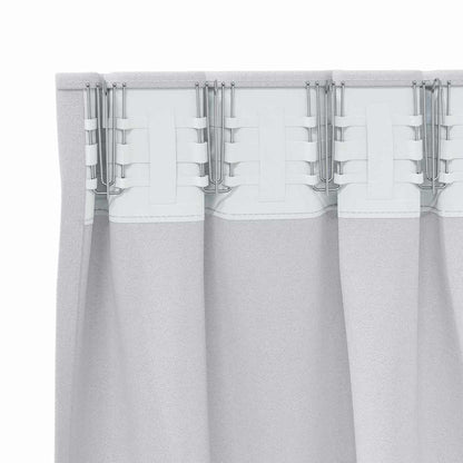 vidaXL Blackout Curtains with Rings 2 pcs Light Grey 175 x 140 cm