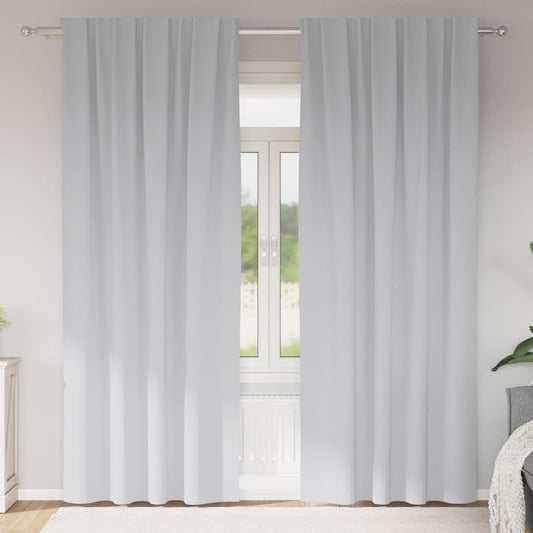 vidaXL Blackout Curtains with Rings 2 pcs Pale Grey 225 x 140 cm