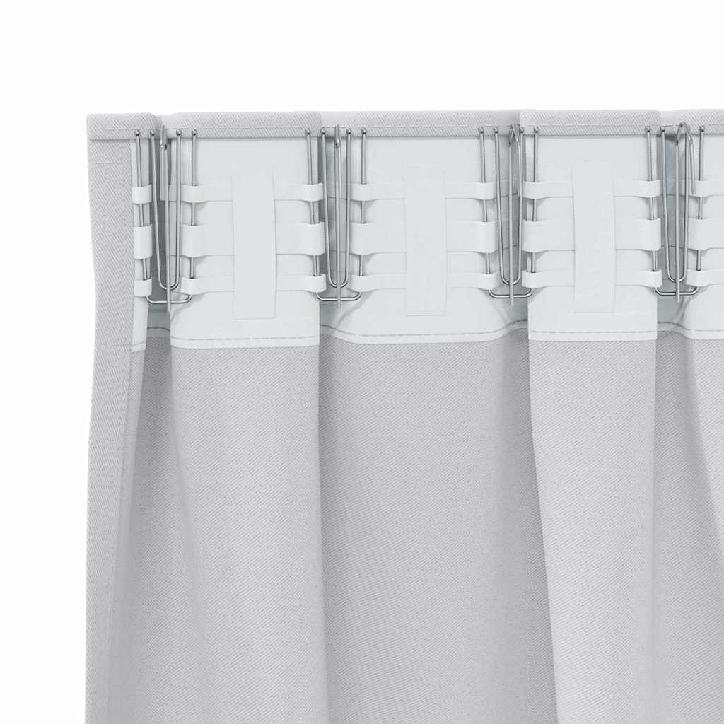 vidaXL Blackout Curtains with Rings 2 pcs Pale Grey 245 x 140 cm