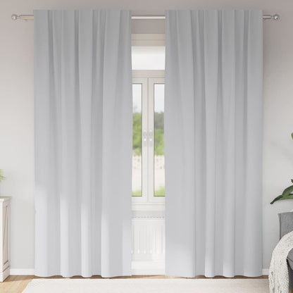 vidaXL Blackout Curtains with Rings 2 pcs Pale Grey 245 x 140 cm