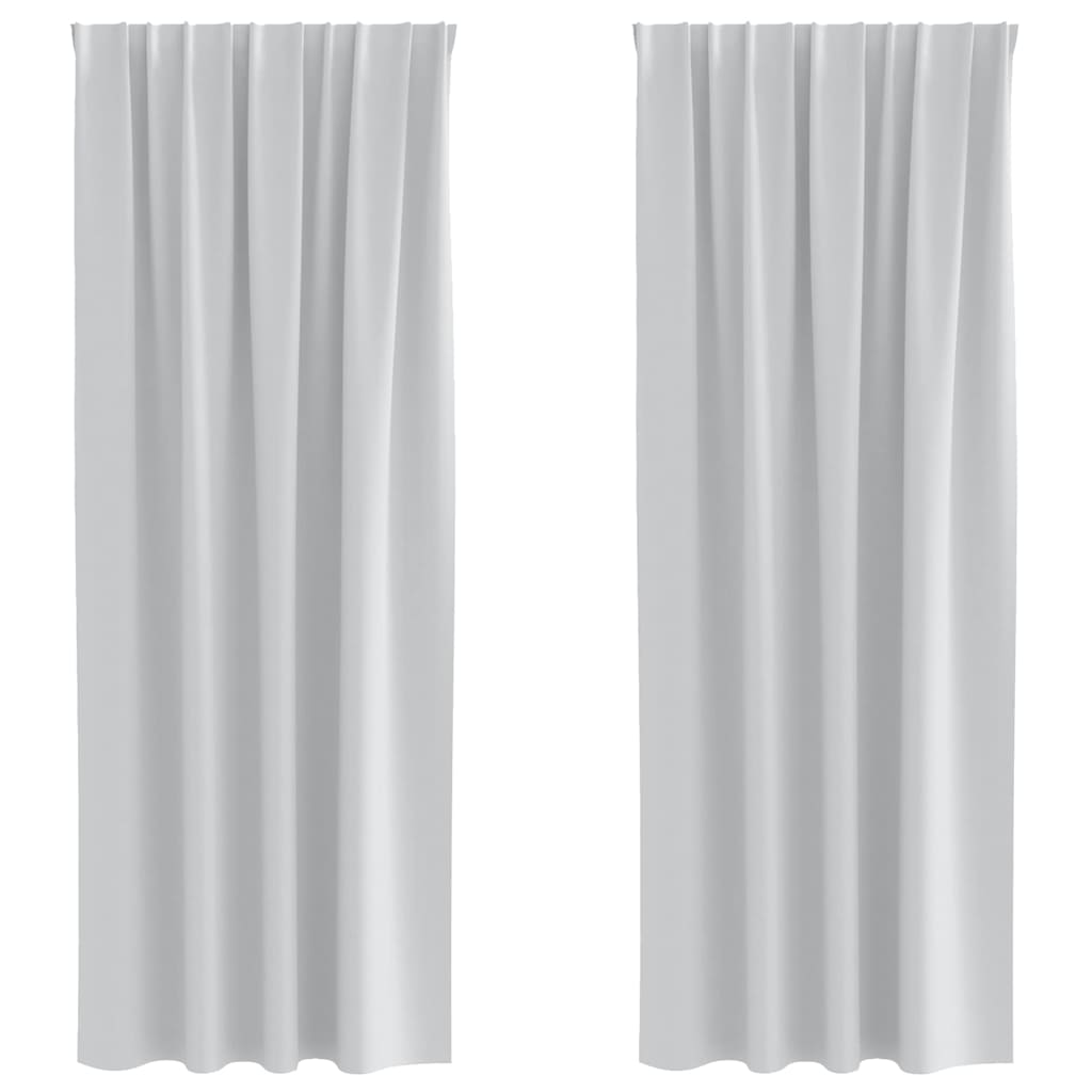 vidaXL Blackout Curtains with Rings 2 pcs Pale Grey 245 x 140 cm