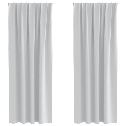 vidaXL Blackout Curtains with Rings 2 pcs Pale Grey 245 x 140 cm