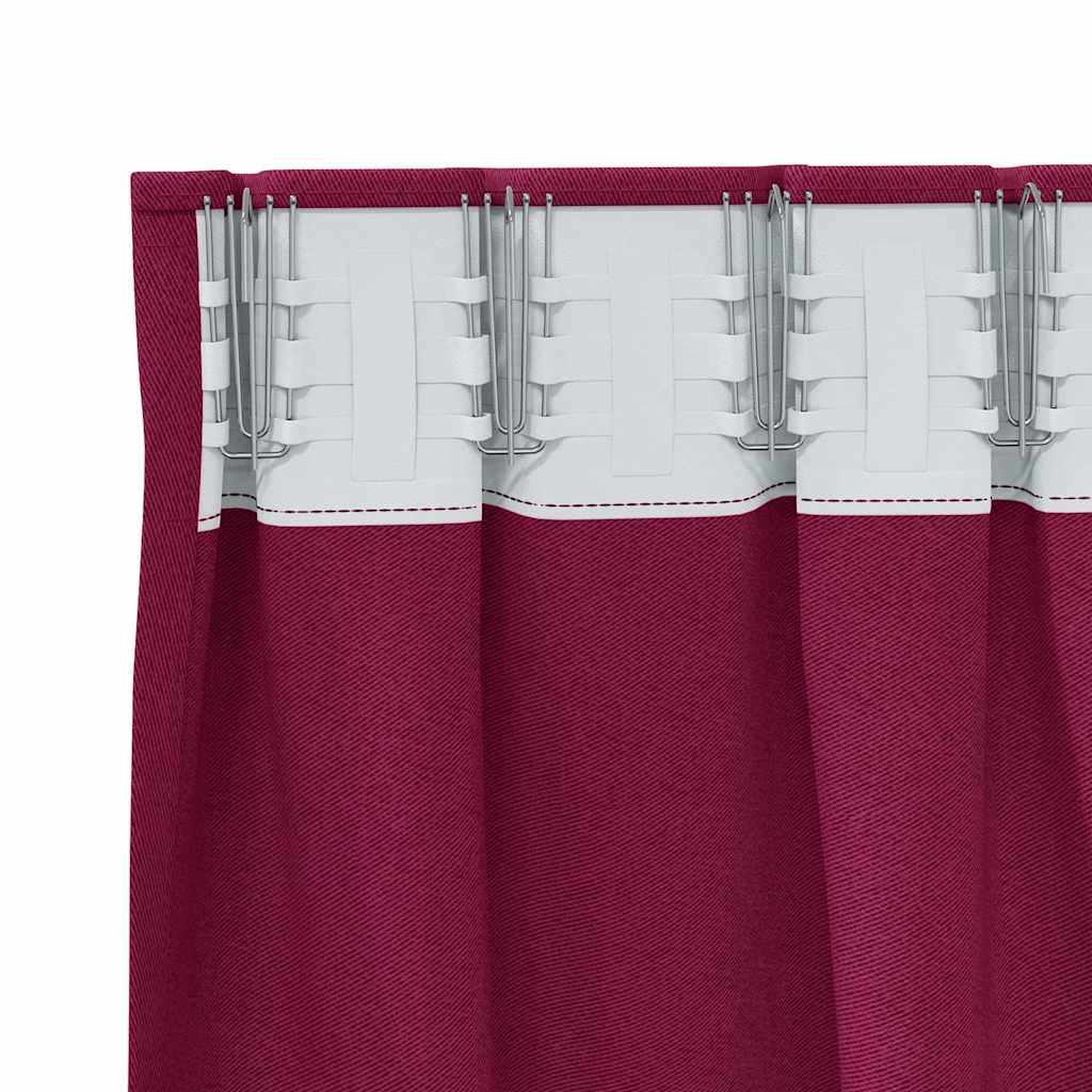 vidaXL Blackout Curtains with Rings 2 pcs Wine Red 140 x 140 cm