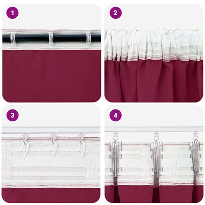 vidaXL Blackout Curtains with Rings 2 pcs Wine Red 140 x 140 cm