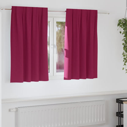 vidaXL Blackout Curtains with Rings 2 pcs Wine Red 140 x 140 cm