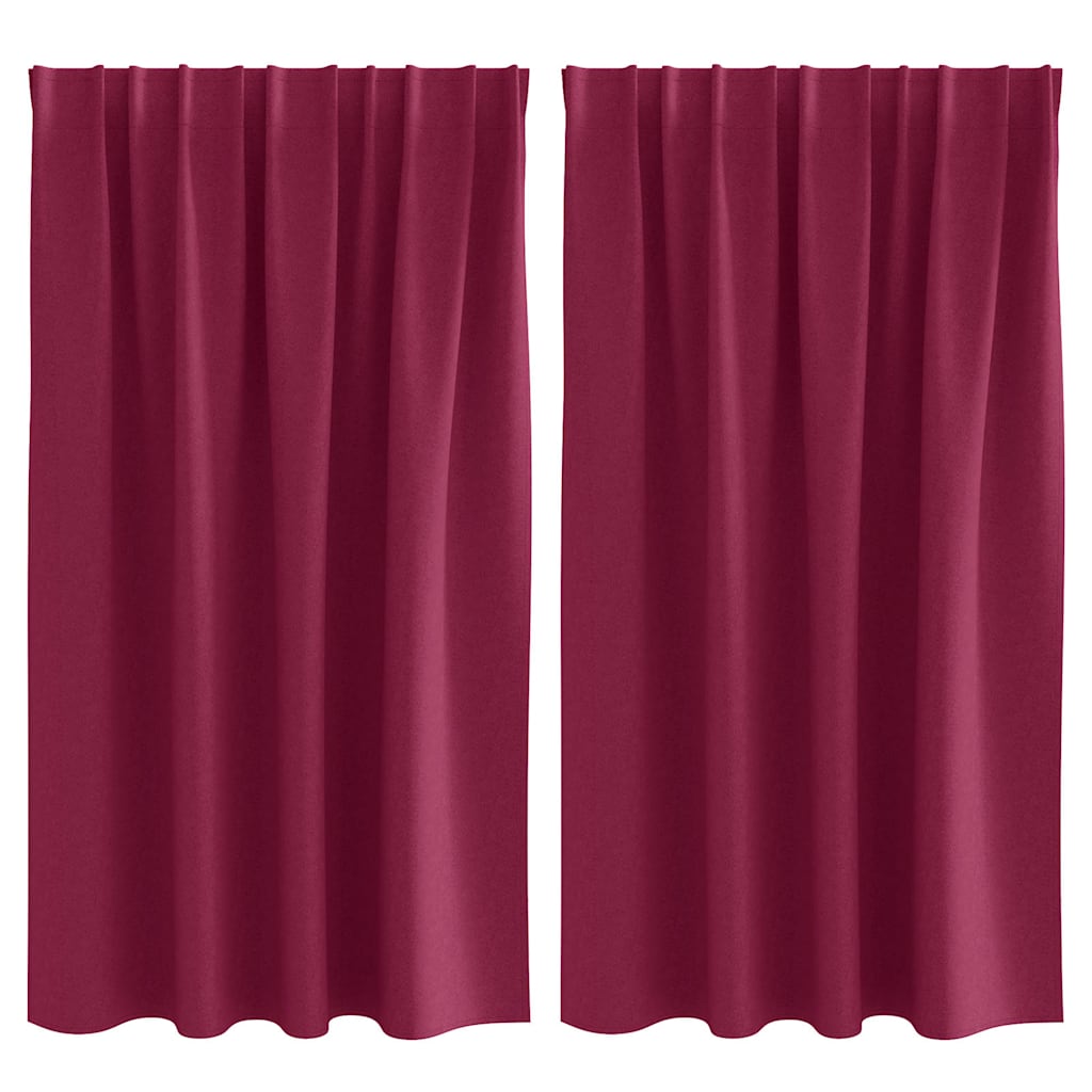 vidaXL Blackout Curtains with Rings 2 pcs Wine Red 140 x 140 cm