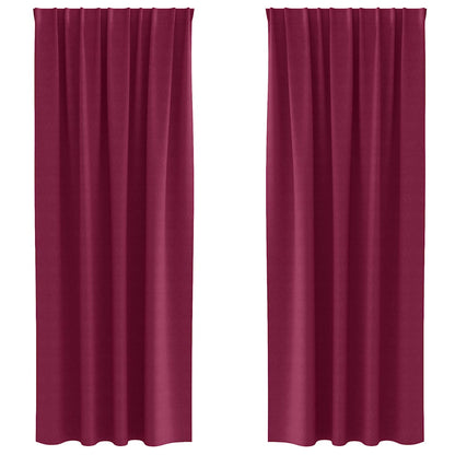 vidaXL Blackout Curtains with Rings 2 pcs Wine Red 225 x 140 cm
