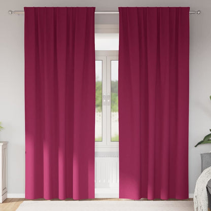 vidaXL Blackout Curtains with Rings 2 pcs Wine Red 260 x 140 cm