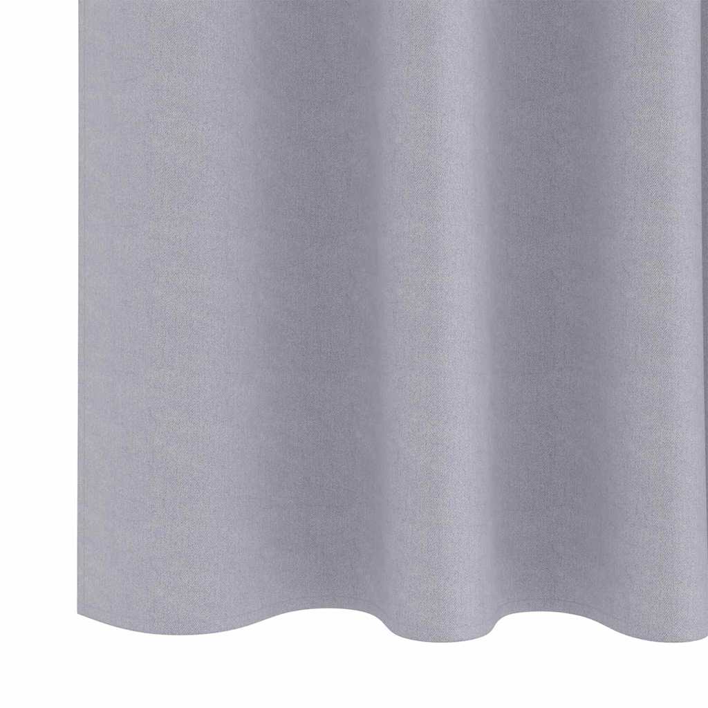 vidaXL Blackout Curtains with Rings 2 pcs Metal Grey 175 x 140 cm