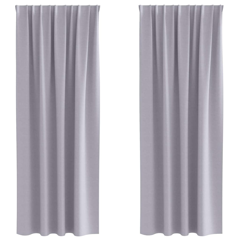 vidaXL Blackout Curtains with Rings 2 pcs Metal Grey 245 x 140 cm