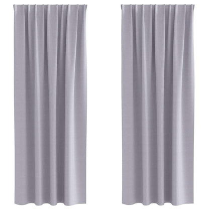 vidaXL Blackout Curtains with Rings 2 pcs Metal Grey 260 x 140 cm
