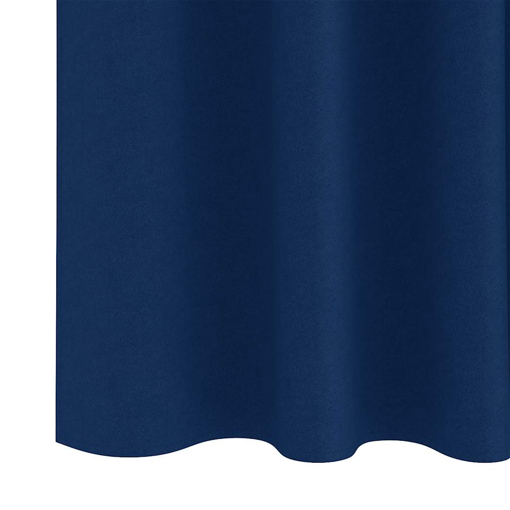 vidaXL Blackout Curtains with Rings 2 pcs Dark Blue 260 x 140 cm