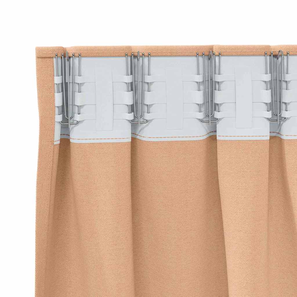 vidaXL Blackout Curtains with Rings 2 pcs Light Brown 225 x 140 cm