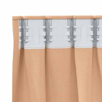 vidaXL Blackout Curtains with Rings 2 pcs Light Brown 225 x 140 cm