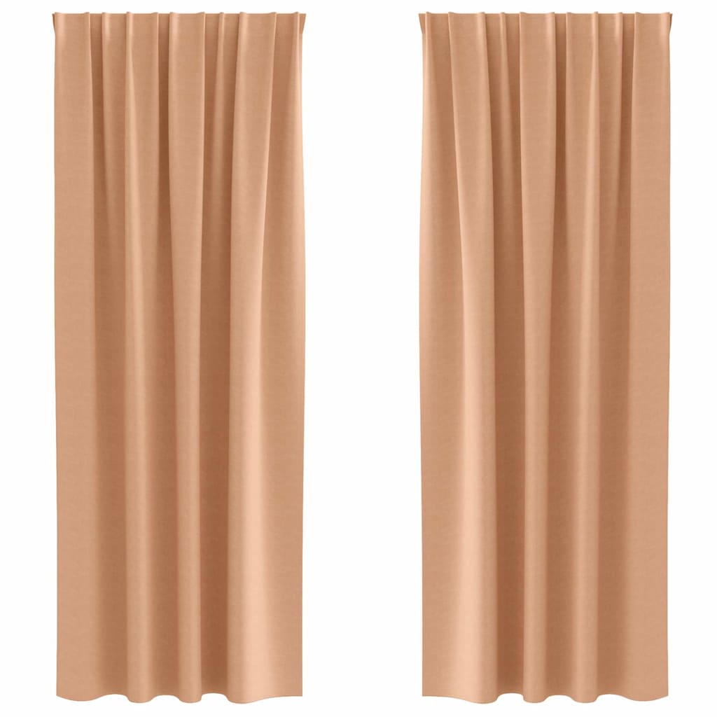 vidaXL Blackout Curtains with Rings 2 pcs Light Brown 245 x 140 cm