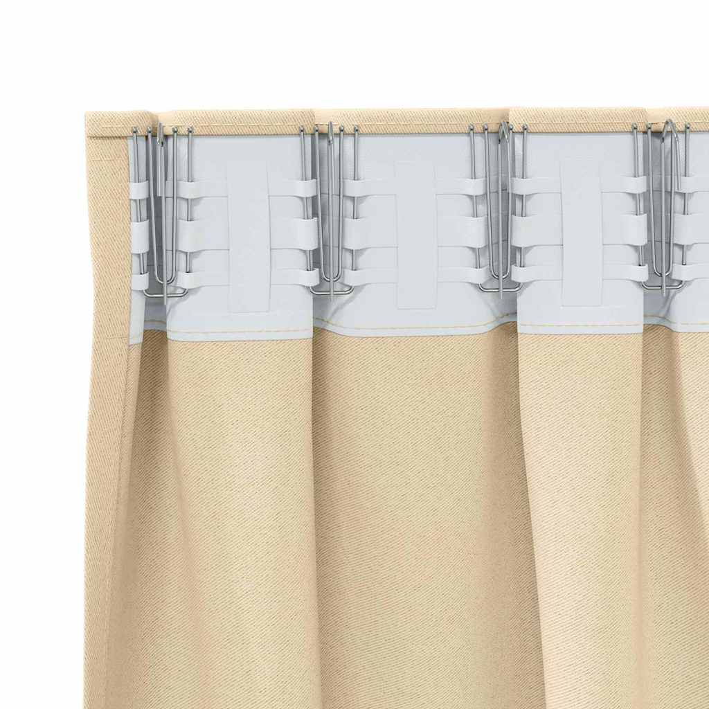 vidaXL Blackout Curtains with Rings 2 pcs Cream 140 x 140 cm Polyester