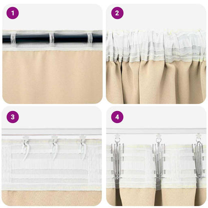 vidaXL Blackout Curtains with Rings 2 pcs Cream 140 x 140 cm Polyester