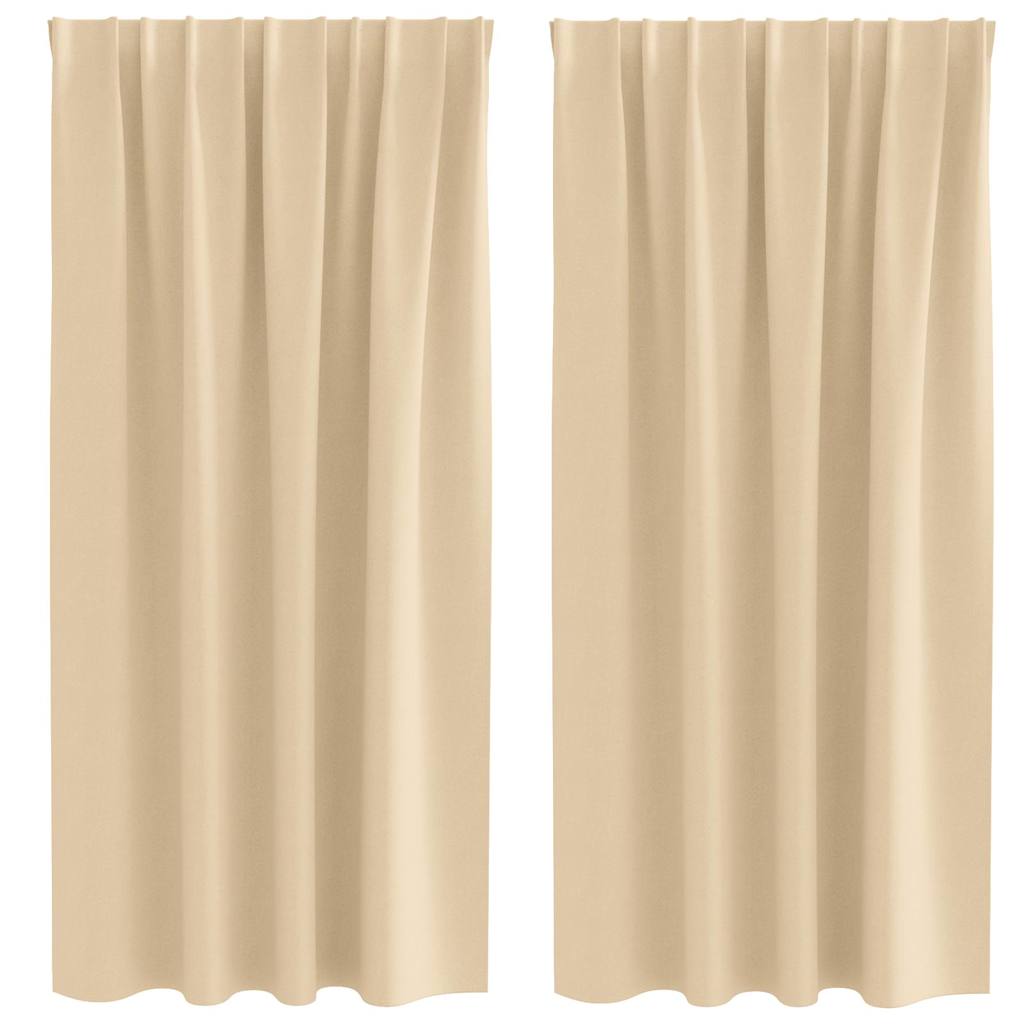 vidaXL Blackout Curtains with Rings 2 pcs Cream 175 x 140 cm Polyester