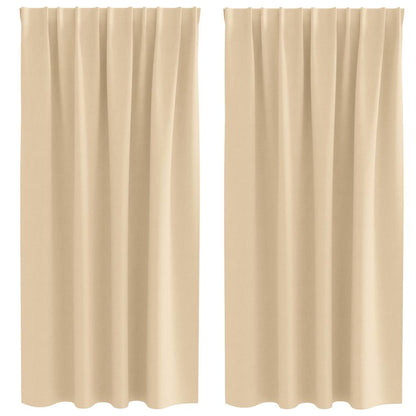 vidaXL Blackout Curtains with Rings 2 pcs Cream 175 x 140 cm Polyester