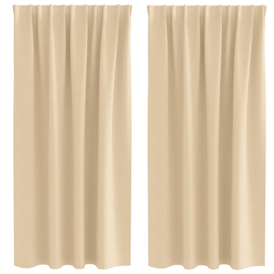 vidaXL Blackout Curtains with Rings 2 pcs Cream 175 x 140 cm Polyester