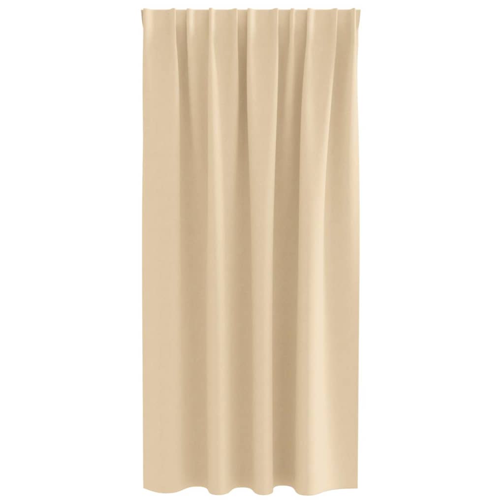 vidaXL Blackout Curtains with Rings 2 pcs Cream 175 x 140 cm Polyester