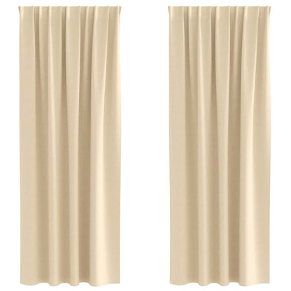 vidaXL Blackout Curtains with Rings 2 pcs Cream 245 x 140 cm Polyester