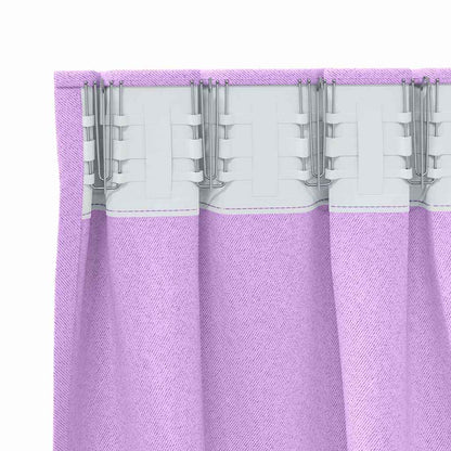 vidaXL Blackout Curtains with Rings 2 pcs Purple 140 x 140 cm