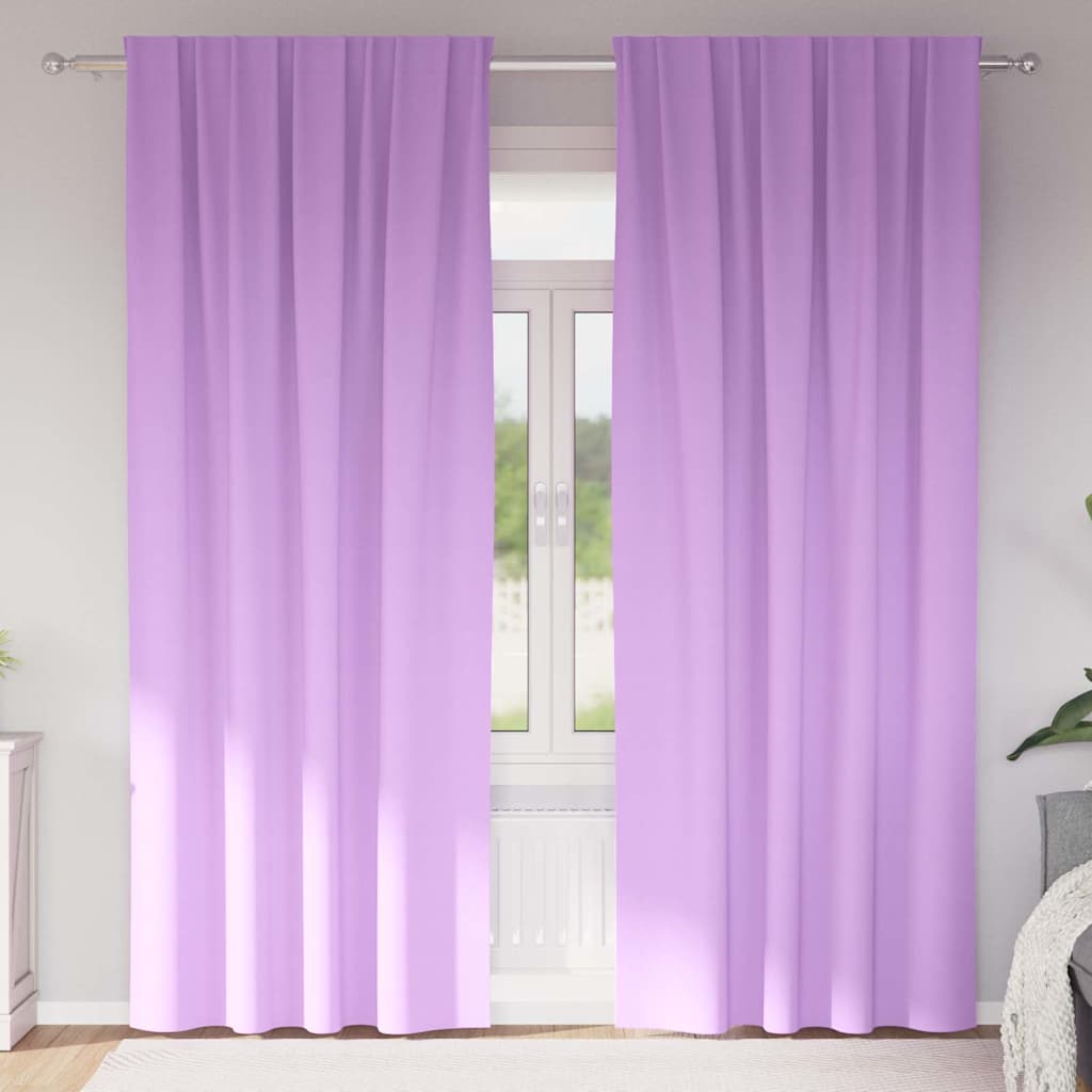 vidaXL Blackout Curtains with Rings 2 pcs Purple 260 x 140 cm