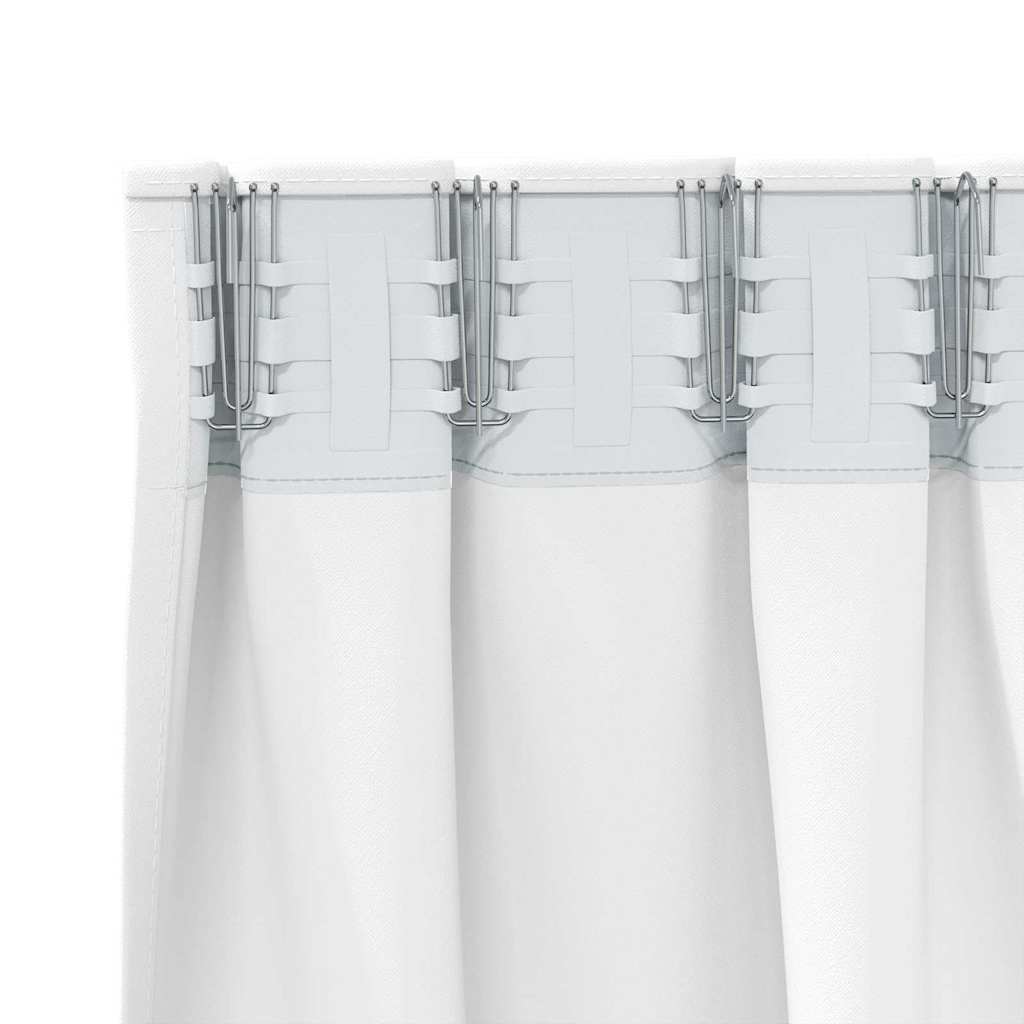 vidaXL Blackout Curtains with Rings 2 pcs Bright White 140 x 140 cm
