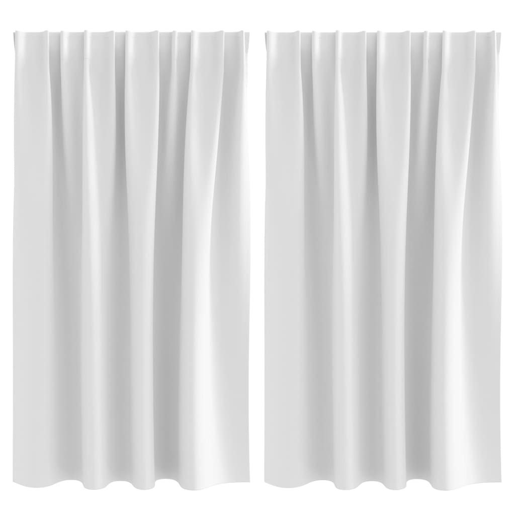 vidaXL Blackout Curtains with Rings 2 pcs Bright White 140 x 140 cm