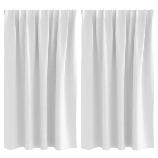 vidaXL Blackout Curtains with Rings 2 pcs Bright White 140 x 140 cm
