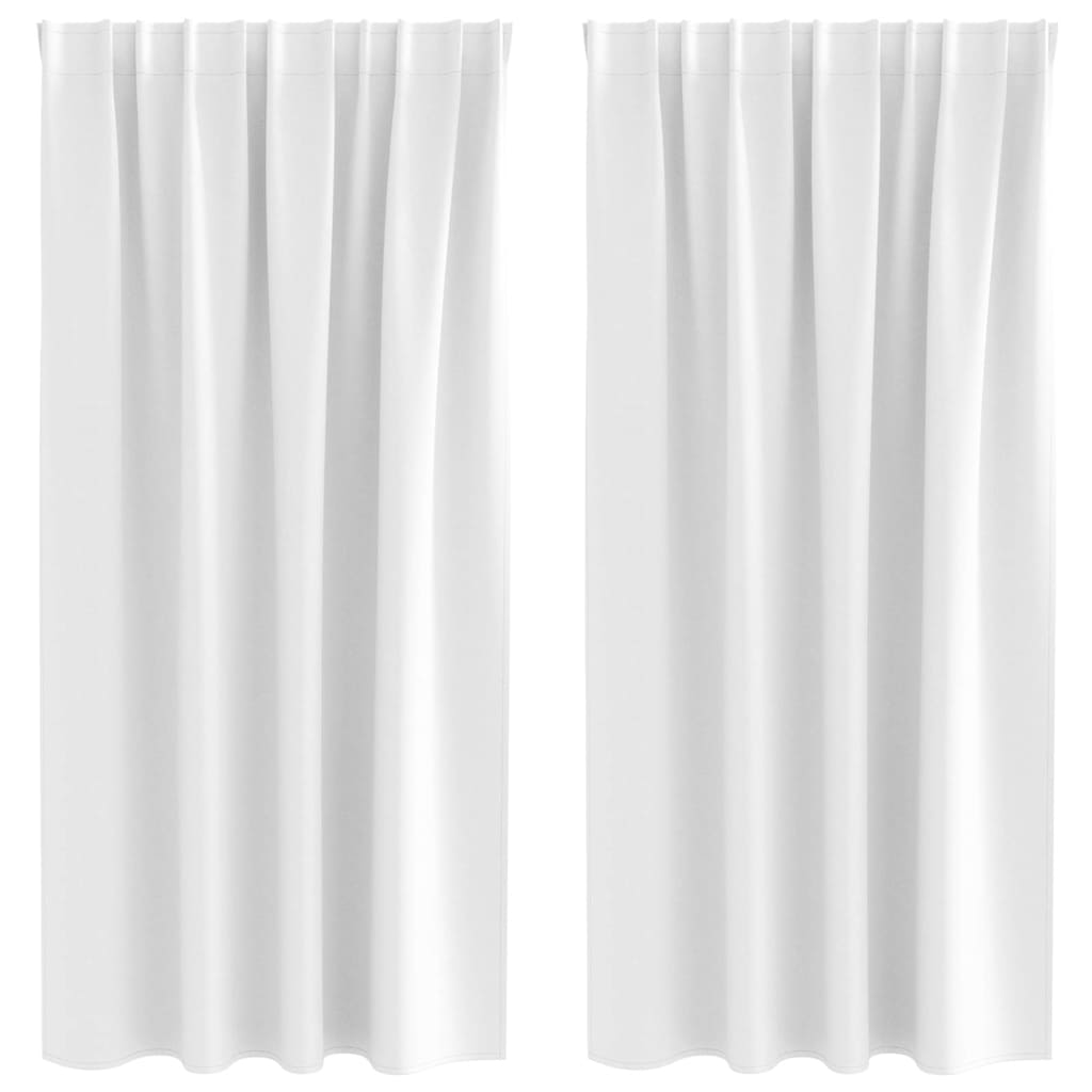 vidaXL Blackout Curtains with Rings 2 pcs Bright White 175 x 140 cm