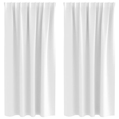 vidaXL Blackout Curtains with Rings 2 pcs Bright White 175 x 140 cm